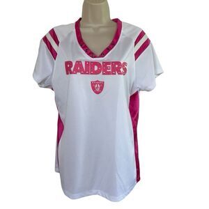 NFL Women's White and Pink Team Apparel Top ~ size XL